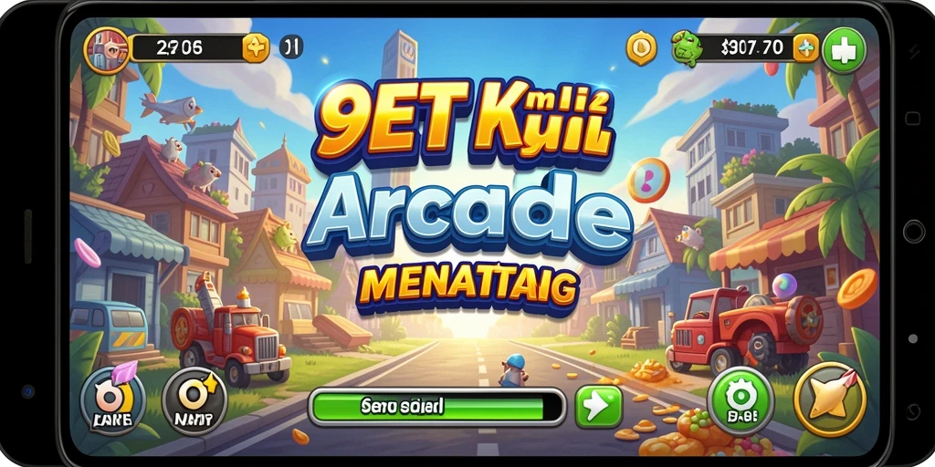 Screenshot gameplay 9ET menampilkan aksi seru dalam level arcade.