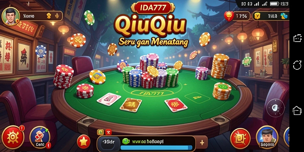 Tampilan menarik dari permainan QiuQiu IDA777 yang penuh strategi.
