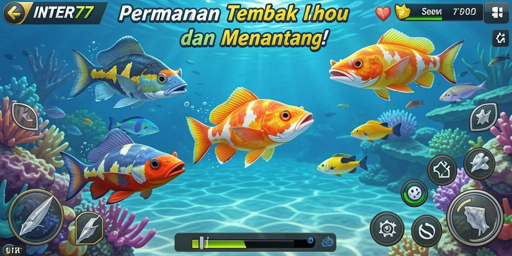Tangkapan layar gameplay Tembak Ikan yang mendebarkan.