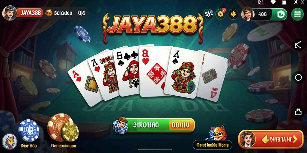 Screenshot utama JAYA388 menampilkan gameplay Domino yang seru.