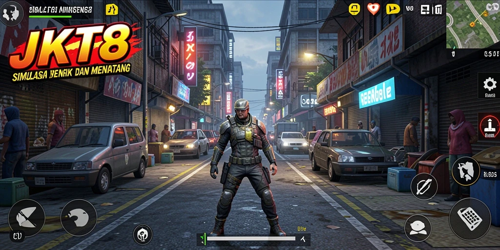 Screenshot gameplay JKT8 dengan tampilan grafis yang memukau.