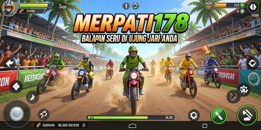 Screenshot gameplay MERPATI178 yang menggambarkan aksi balapan cepat.