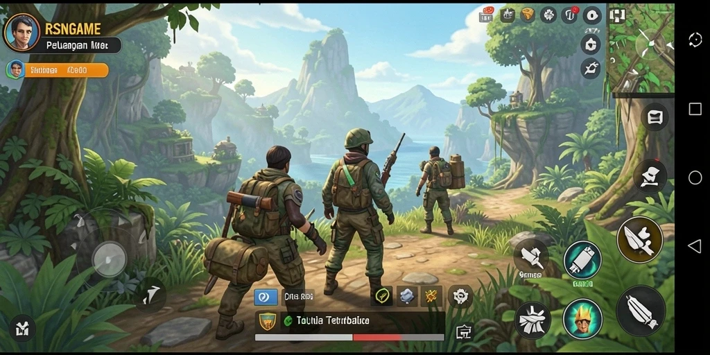 Tangkapan layar gameplay RSNGAME yang menunjukkan eksplorasi dunia terbuka.