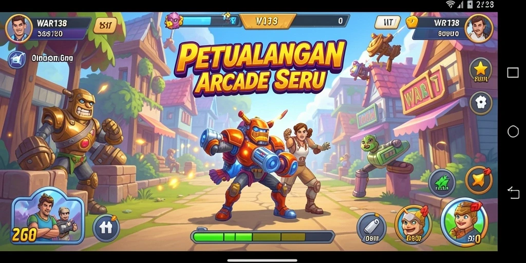 Screenshot permainan WAR138 yang menampilkan aksi seru di dalam game Arcade.